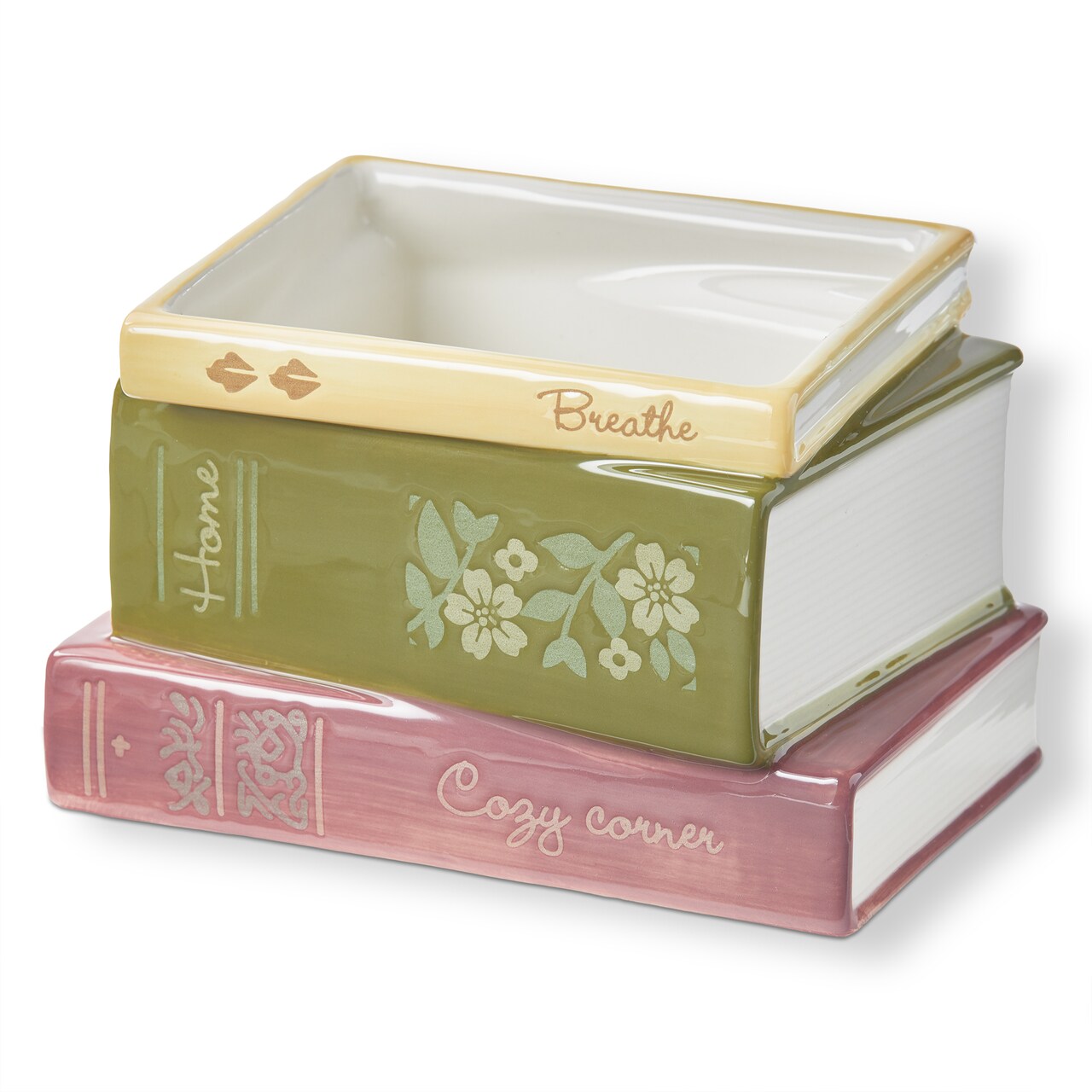 Everyday Multi Book Stack Planter Earthenware with Silicone Plug 6.35x5x4.2 in
